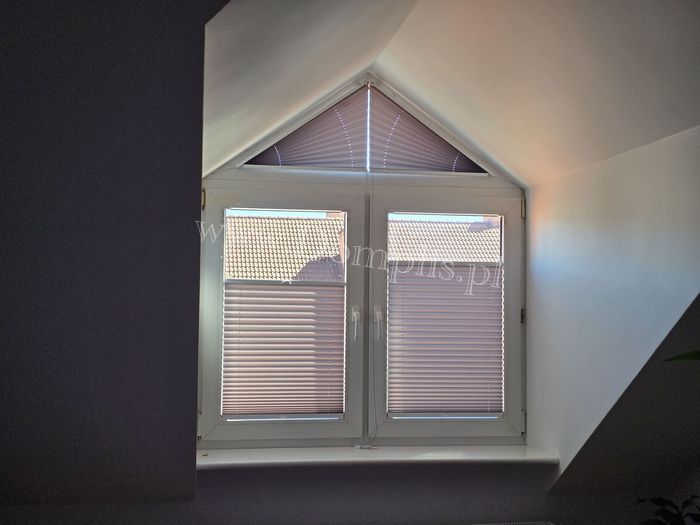 plisy skośne okna 